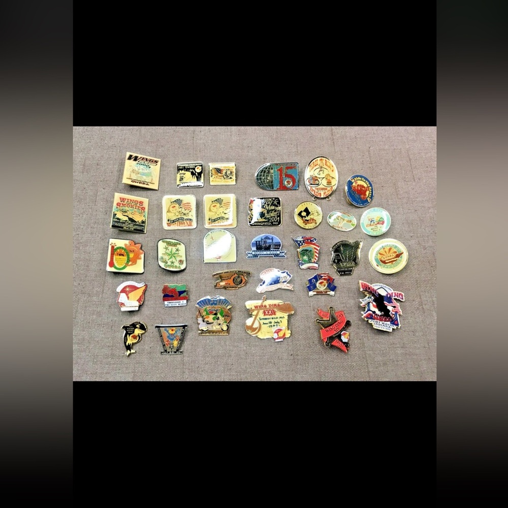 Vintage Lot of 30 GWRRA Gold Wing Wing Ding Biker Motorcycle Lapel Pins/Badges